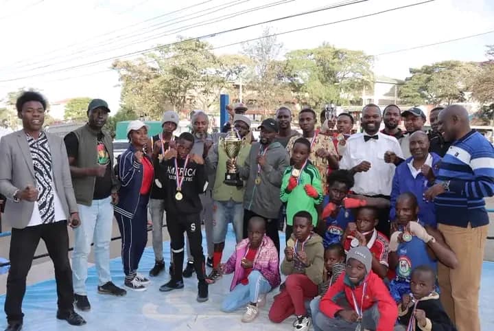ORTBC boxers with a championship trophy