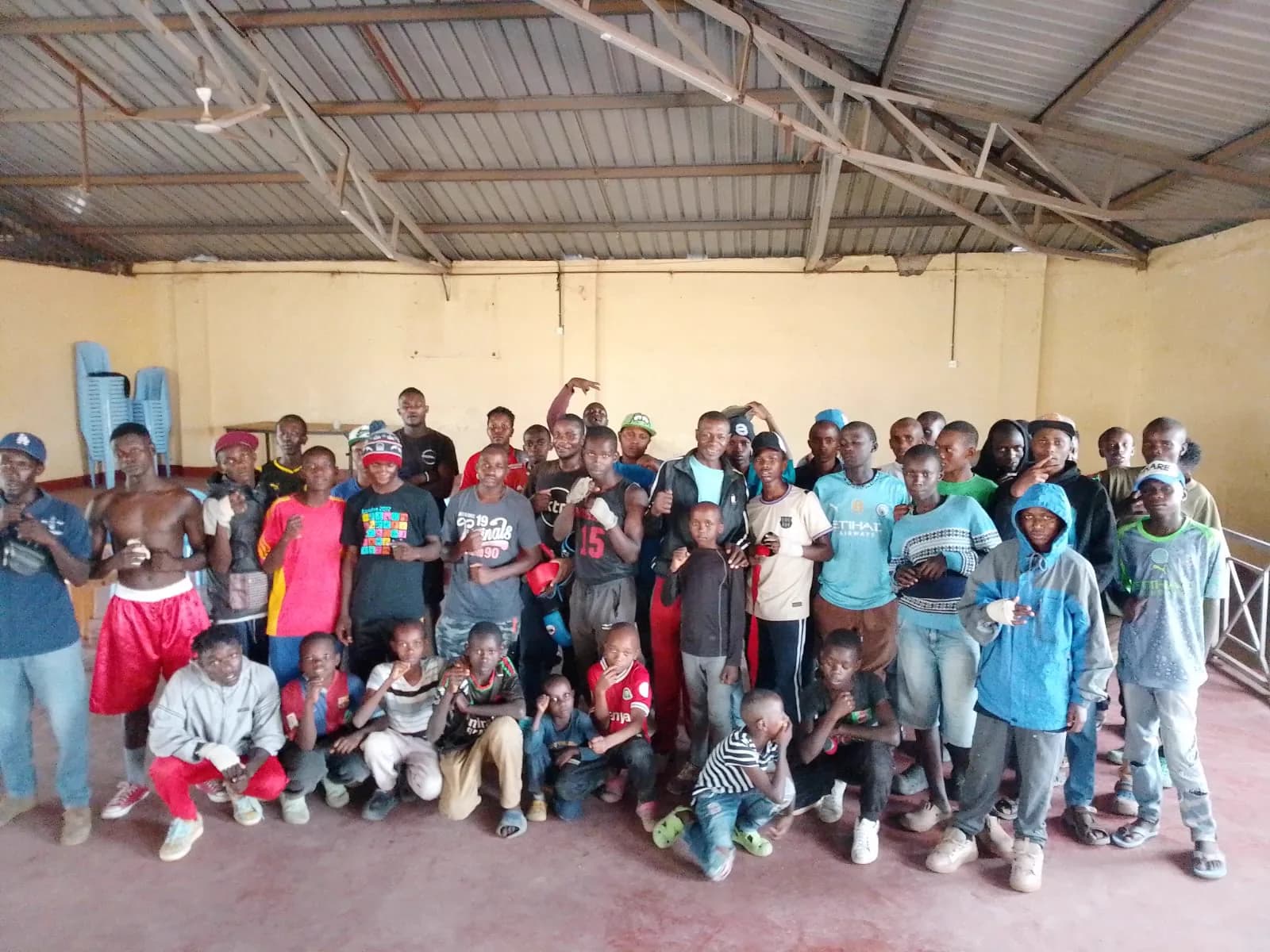 ORT Boxing Club members and coaches at the Talanta Social Hall dojo